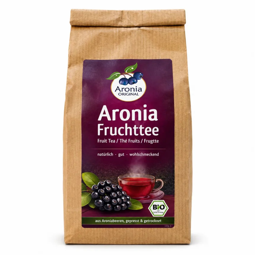 Papirspose med Aronia frugt-te, 150 g.